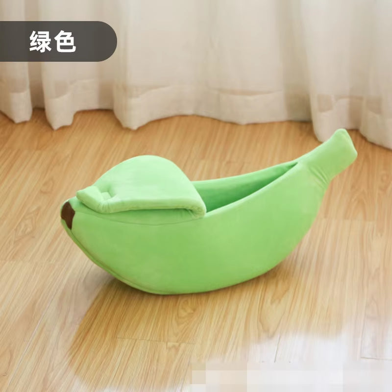 Pet Banana Shaped Warm Cat Nest Dog Nest Semi Closed Pet Nest Hamster Nest Pet Bed Sleeping Mat