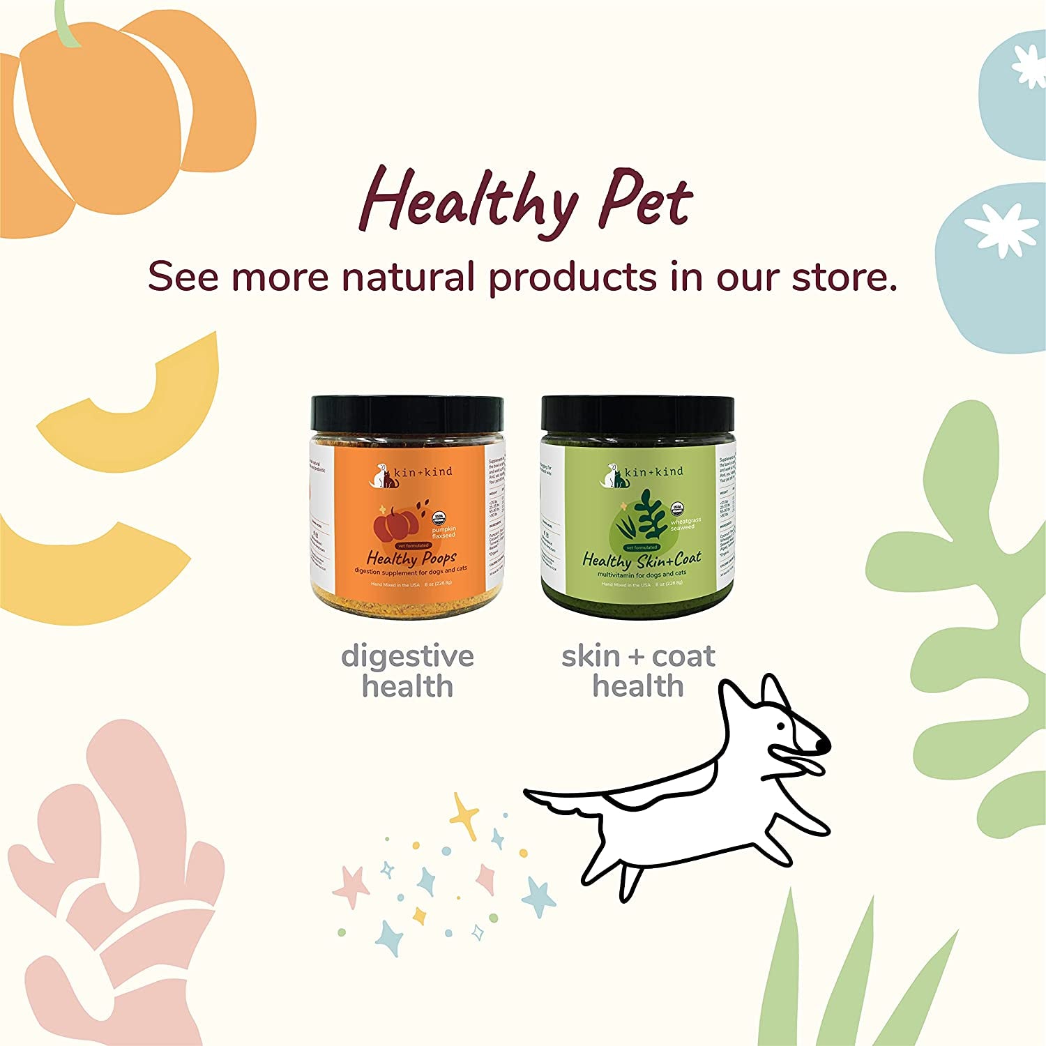 Organic Raw Coconut Oil Pet Supplement - Skin and Coat Support for Dogs and Cats - Safe, Natural Formula with Unprocessed, Cold Pressed Extra Virgin Coconut Oil - Mixed in the USA